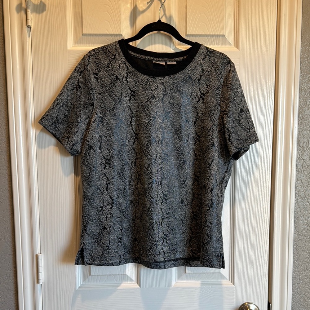 Chico’s - Snake-Print Jacquard Tee